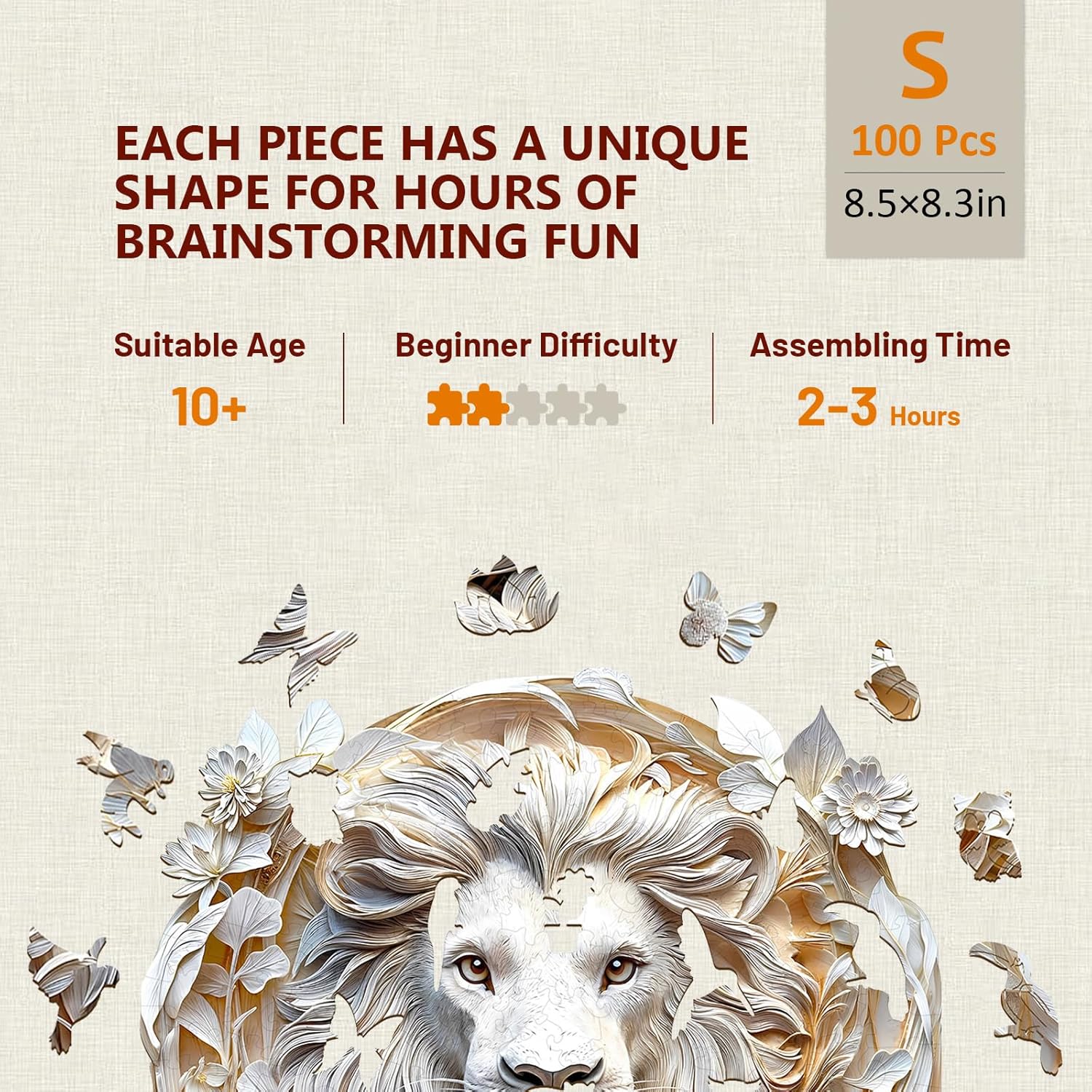 🦁3D Lion Wooden Jigsaw Puzzle - Image 3
