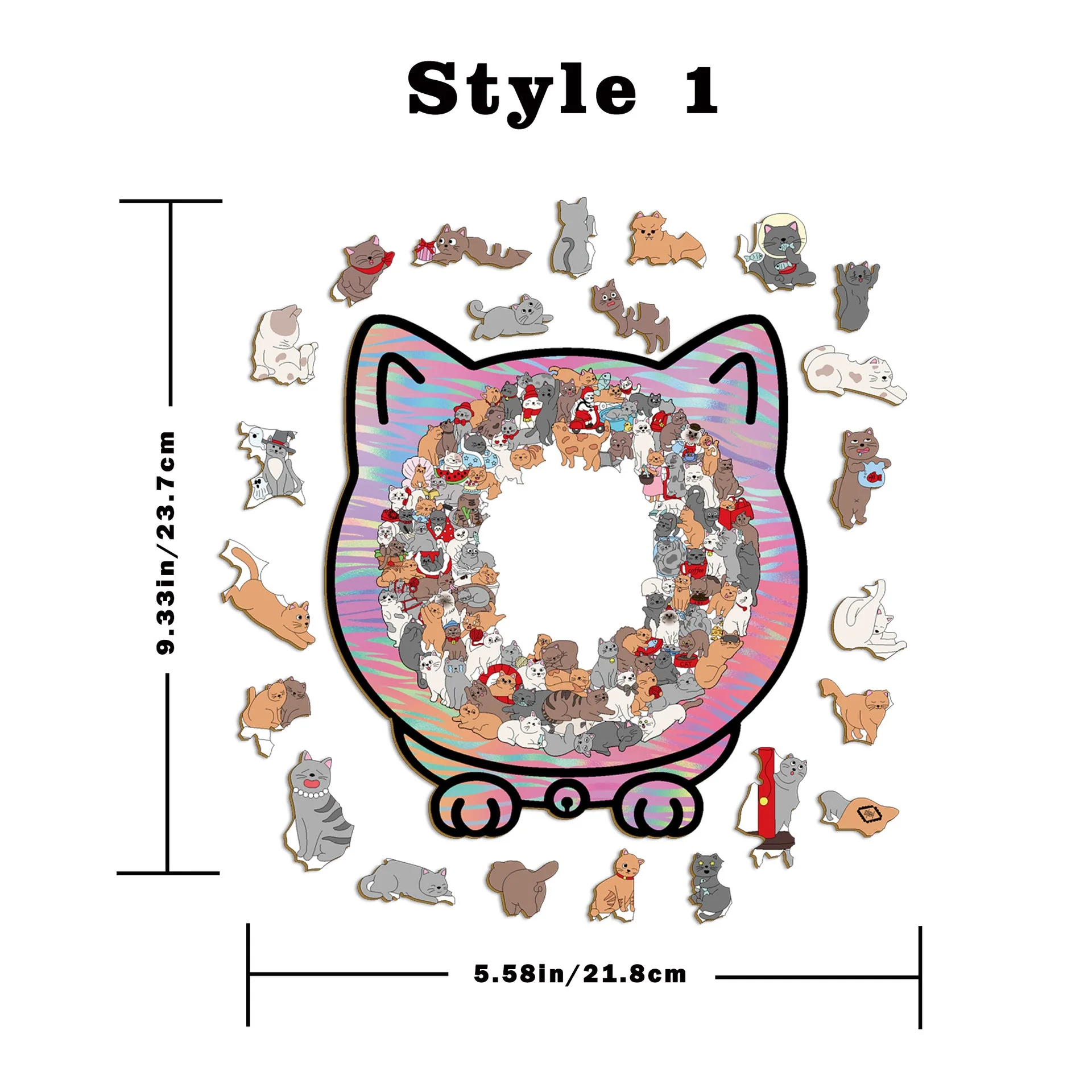 🎁49% OFF🎅135-Piece Morandi-Colored Cat Shaped Tray Wooden Jigsaw Puzzle - Image 13
