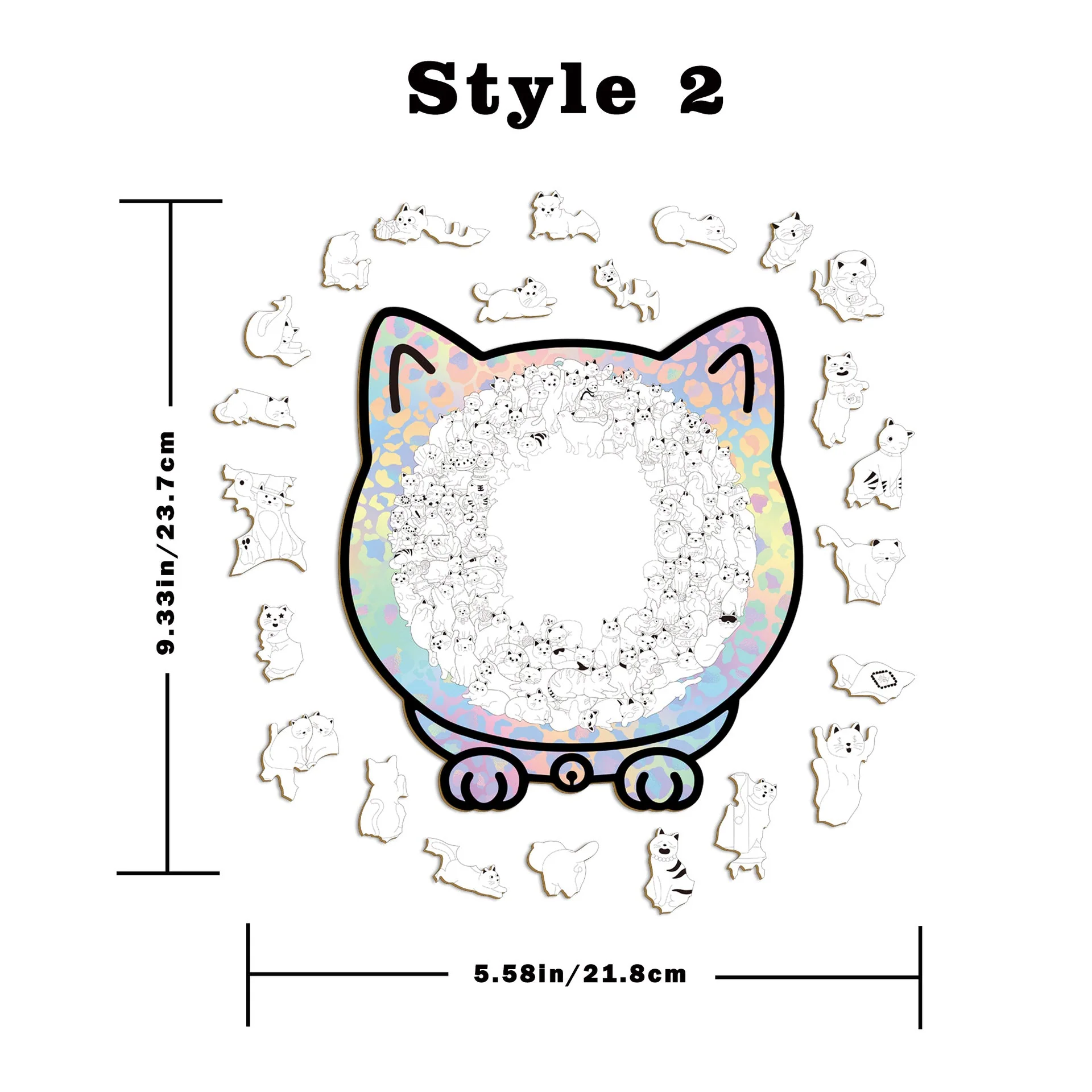 🎁49% OFF🎅135-Piece Morandi-Colored Cat Shaped Tray Wooden Jigsaw Puzzle - Image 14