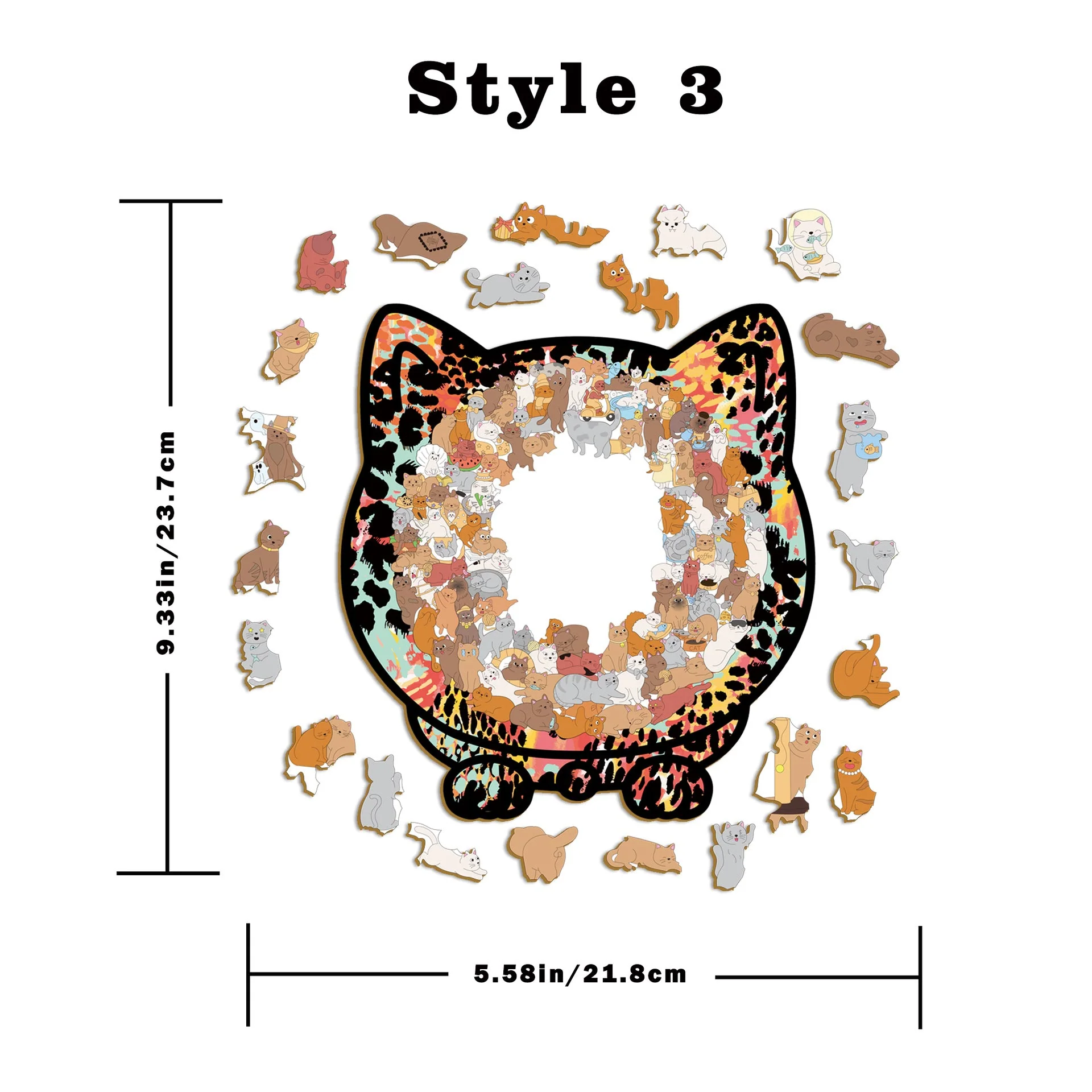🎁49% OFF🎅135-Piece Morandi-Colored Cat Shaped Tray Wooden Jigsaw Puzzle - Image 15