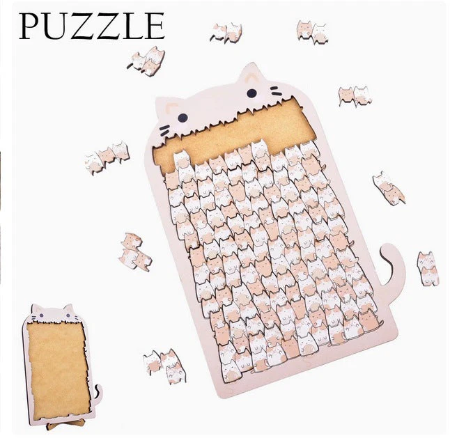 🐾Cat Shaped Tray Wooden Jigsaw Puzzle - Image 2