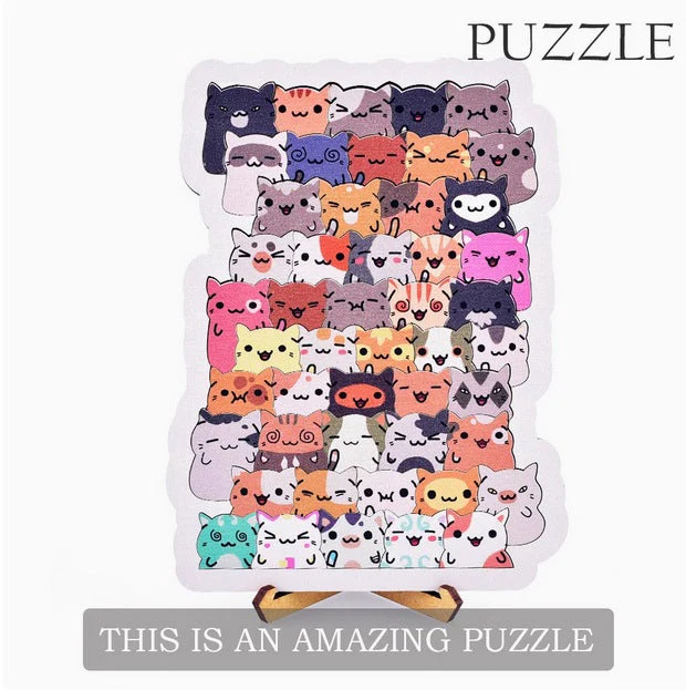 🐾Cat Shaped Tray Wooden Jigsaw Puzzle - Image 6