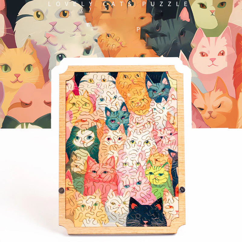 🐾Cat Shaped Tray Wooden Jigsaw Puzzle - Image 7