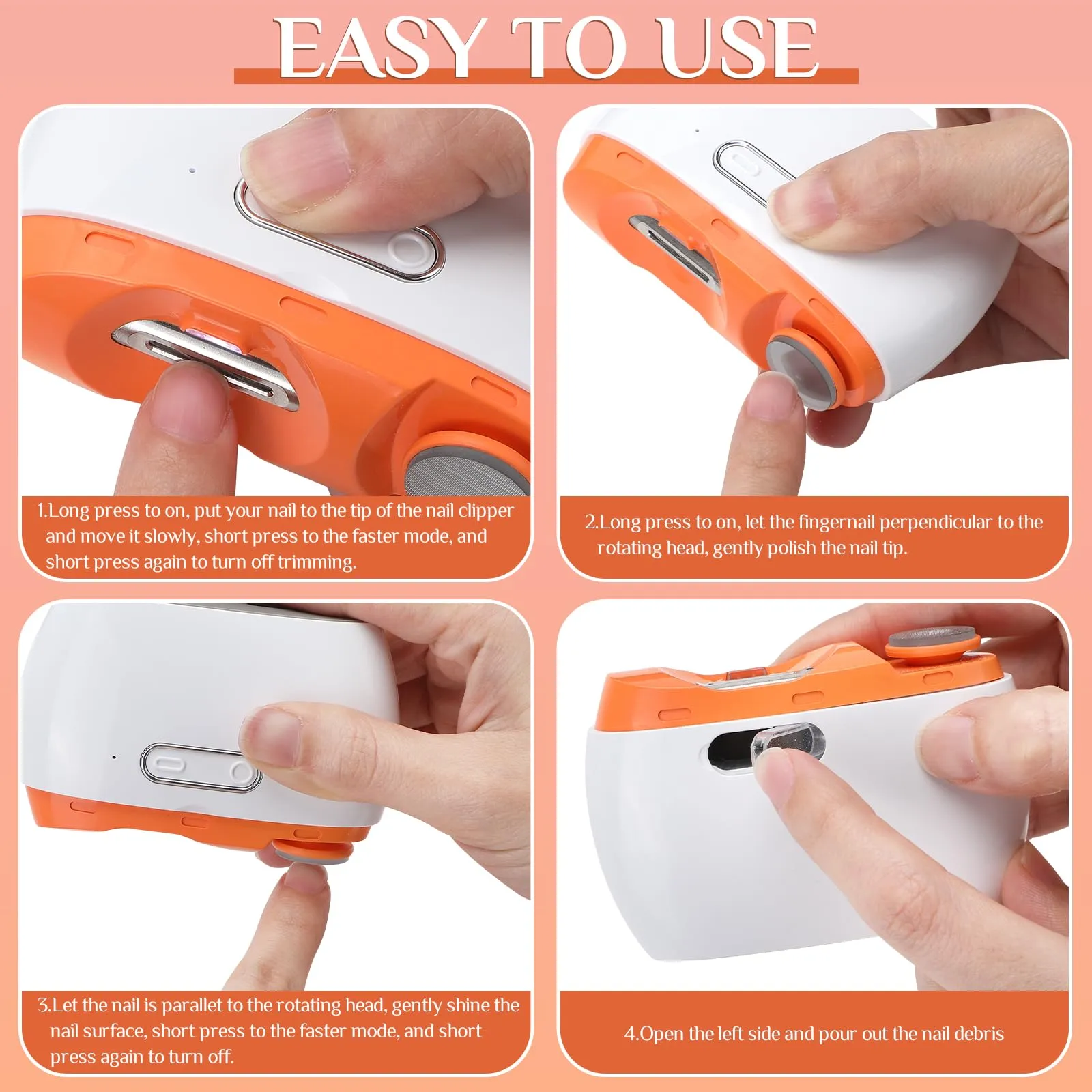 2 in 1 Electric Automatic Nail Clipper Trimmer - Image 6