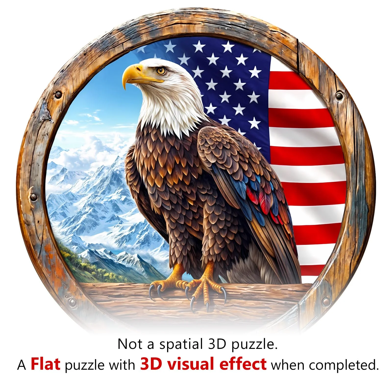 3D Bald Eagle Wooden Jigsaw Puzzle - Image 4