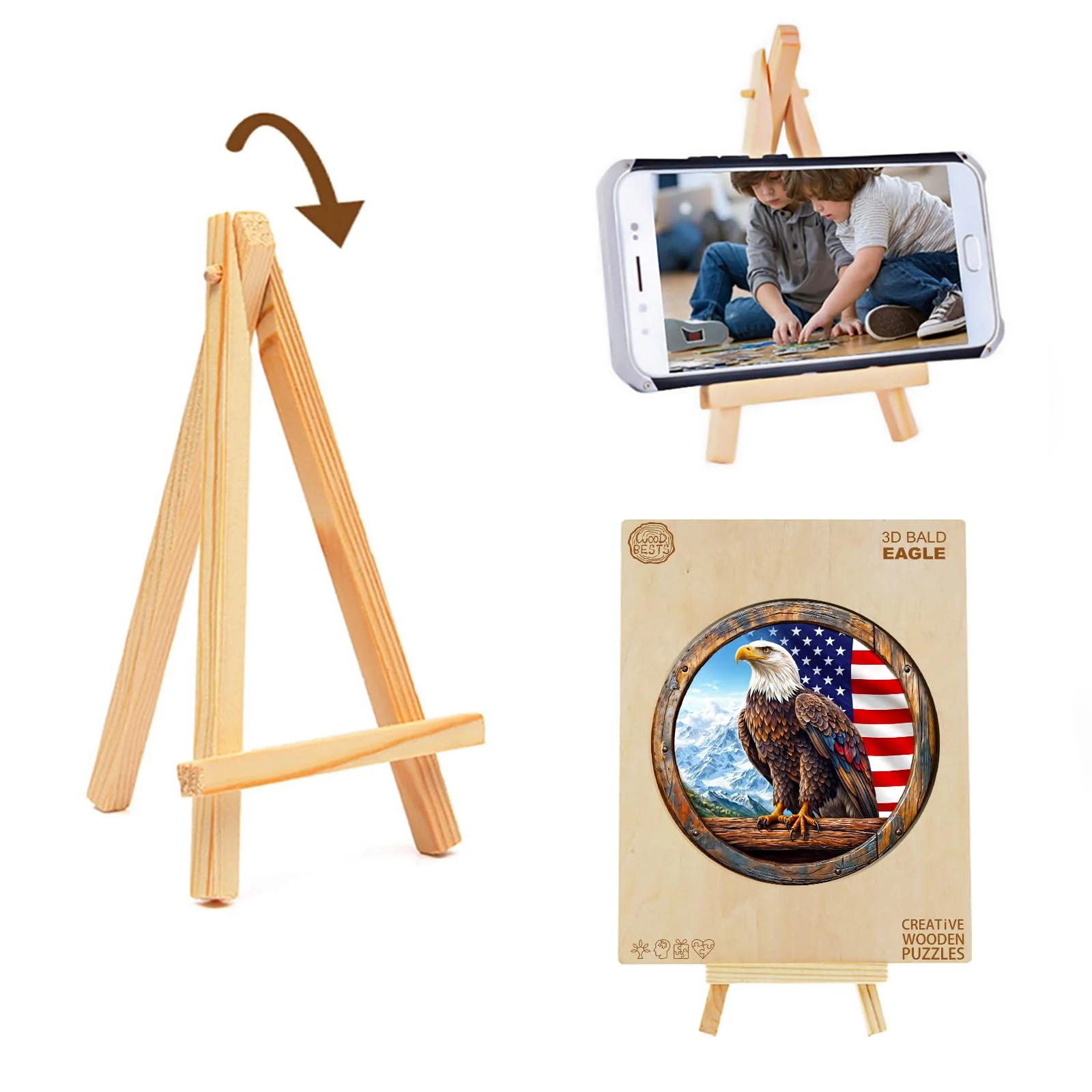 3D Bald Eagle Wooden Jigsaw Puzzle - Image 6