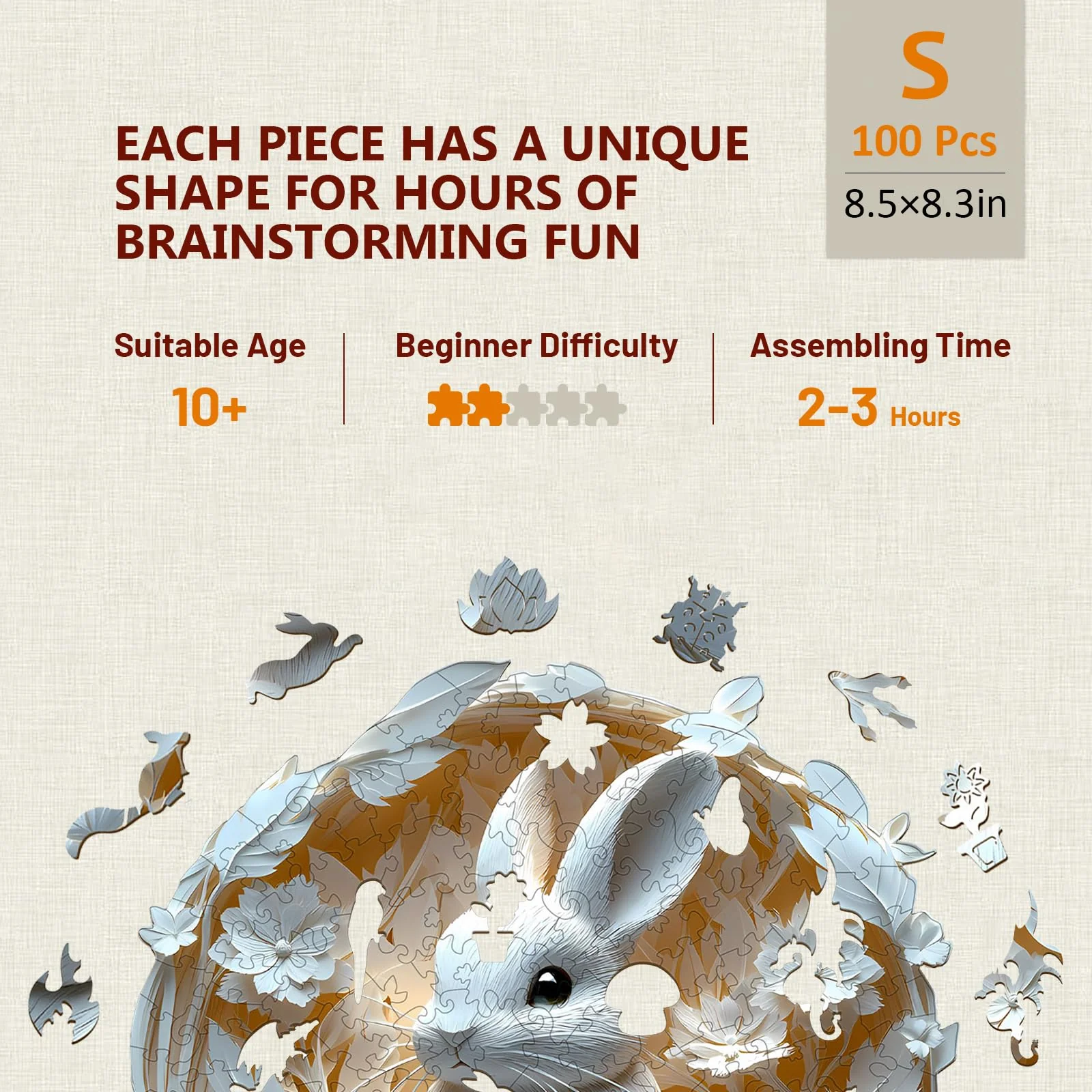🐇3D Bunny Wooden Jigsaw Puzzle - Image 3