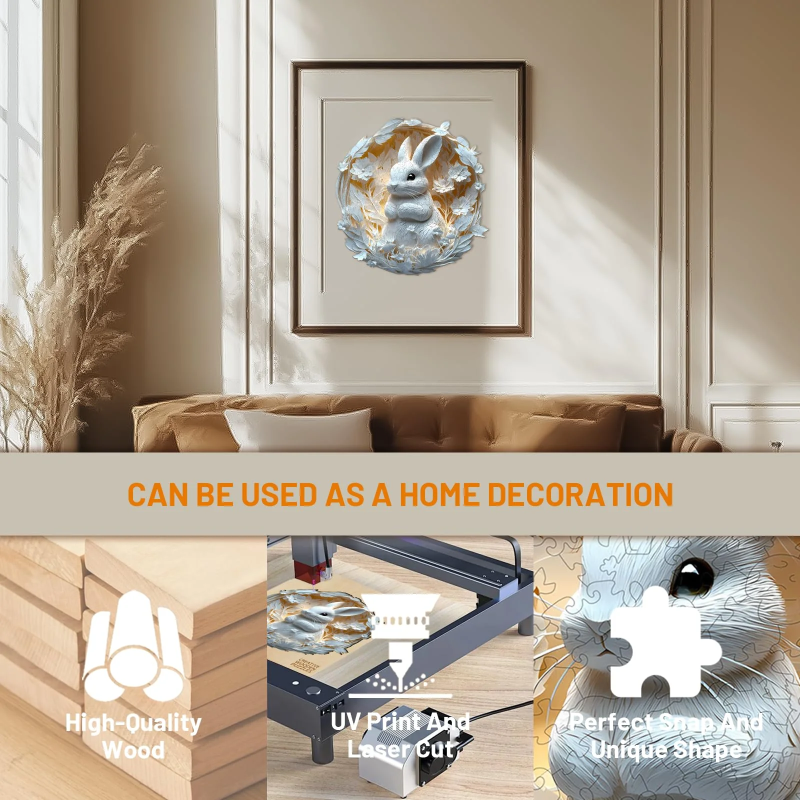 🐇3D Bunny Wooden Jigsaw Puzzle - Image 6