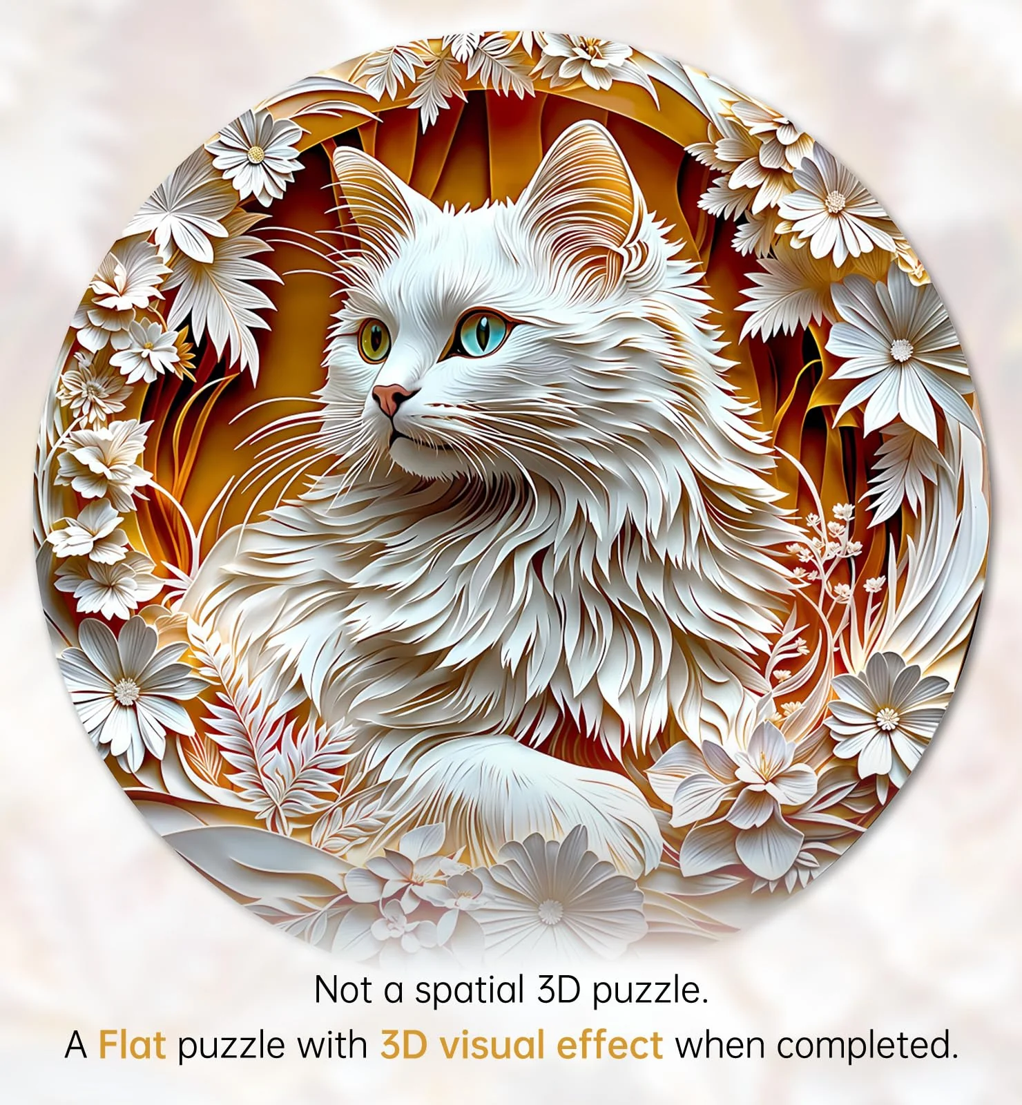 3D Cat Wooden Jigsaw Puzzle - Image 4