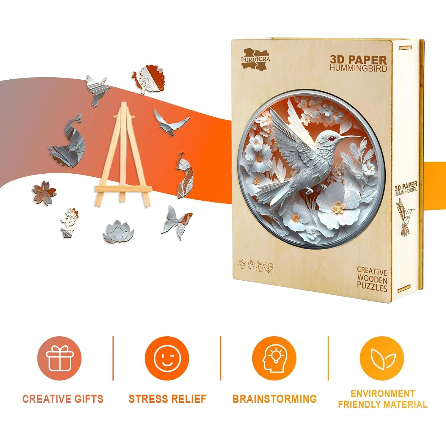 3D Hummingbird Wooden Jigsaw Puzzle - Image 7