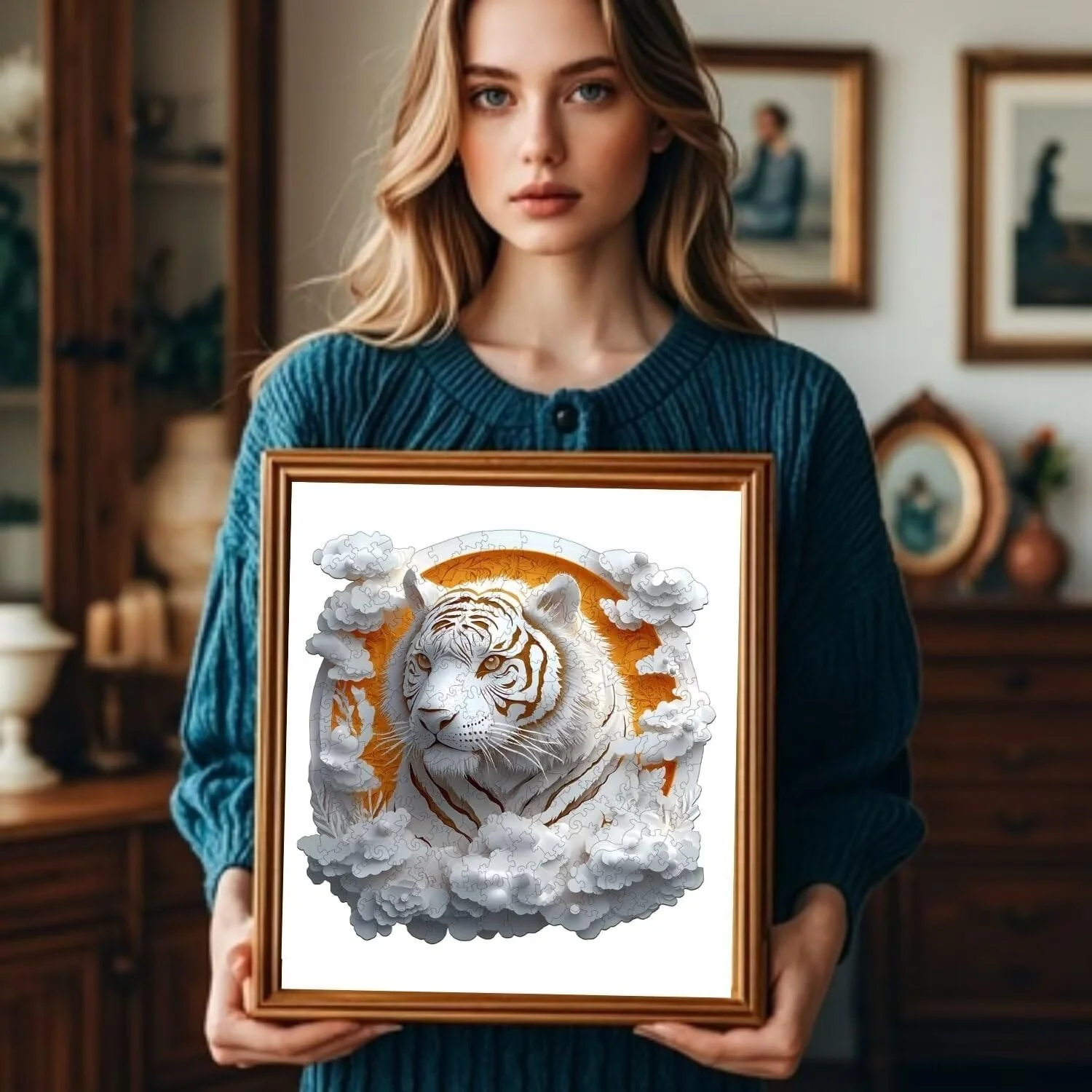 3D Tiger Wooden Jigsaw Puzzle - Image 3