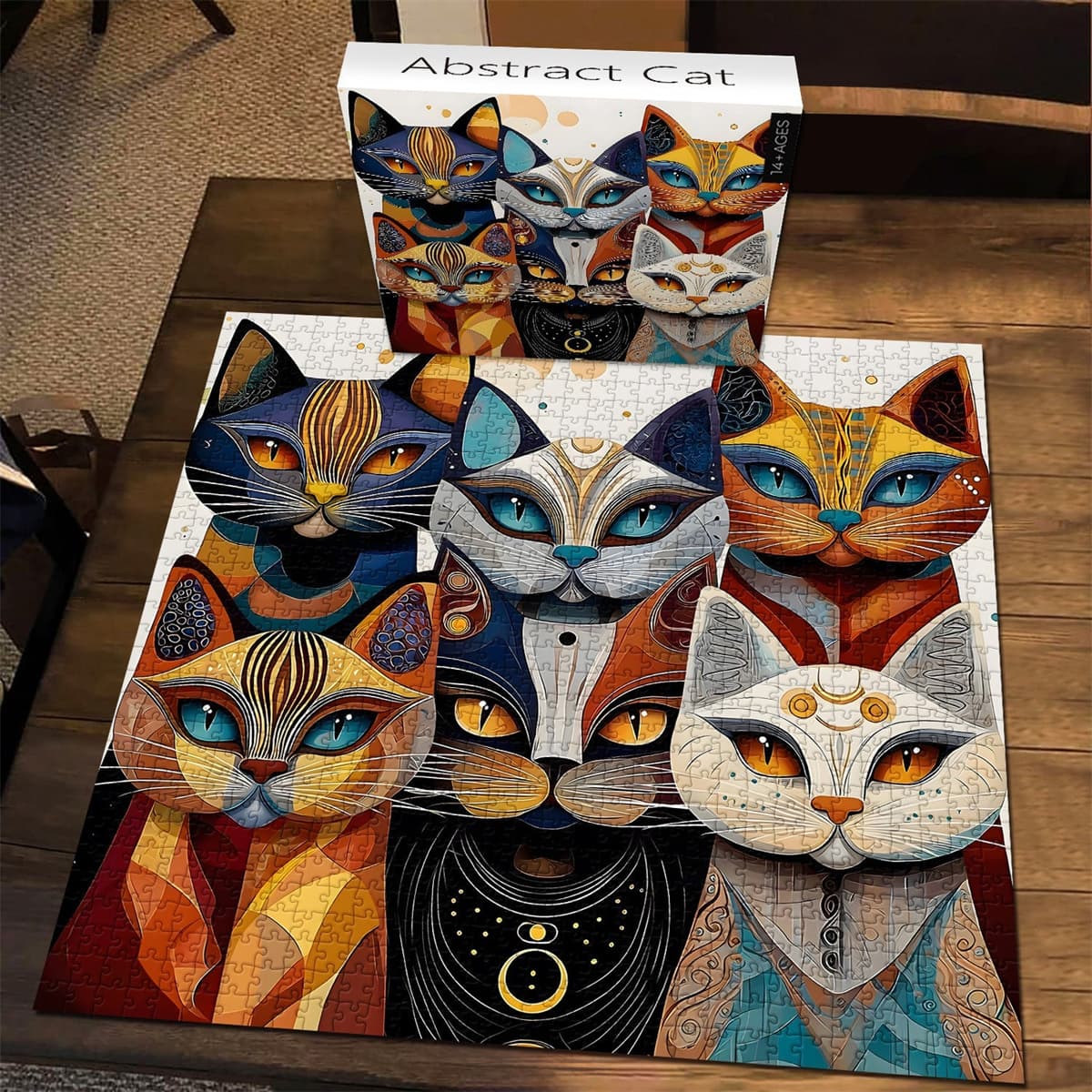 Abstract Cat | 1000-Piece Wooden Jigsaw Puzzle