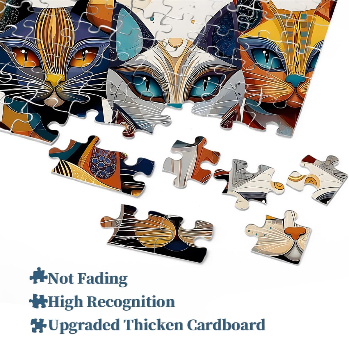 Abstract Cat | 1000-Piece Wooden Jigsaw Puzzle - Image 6