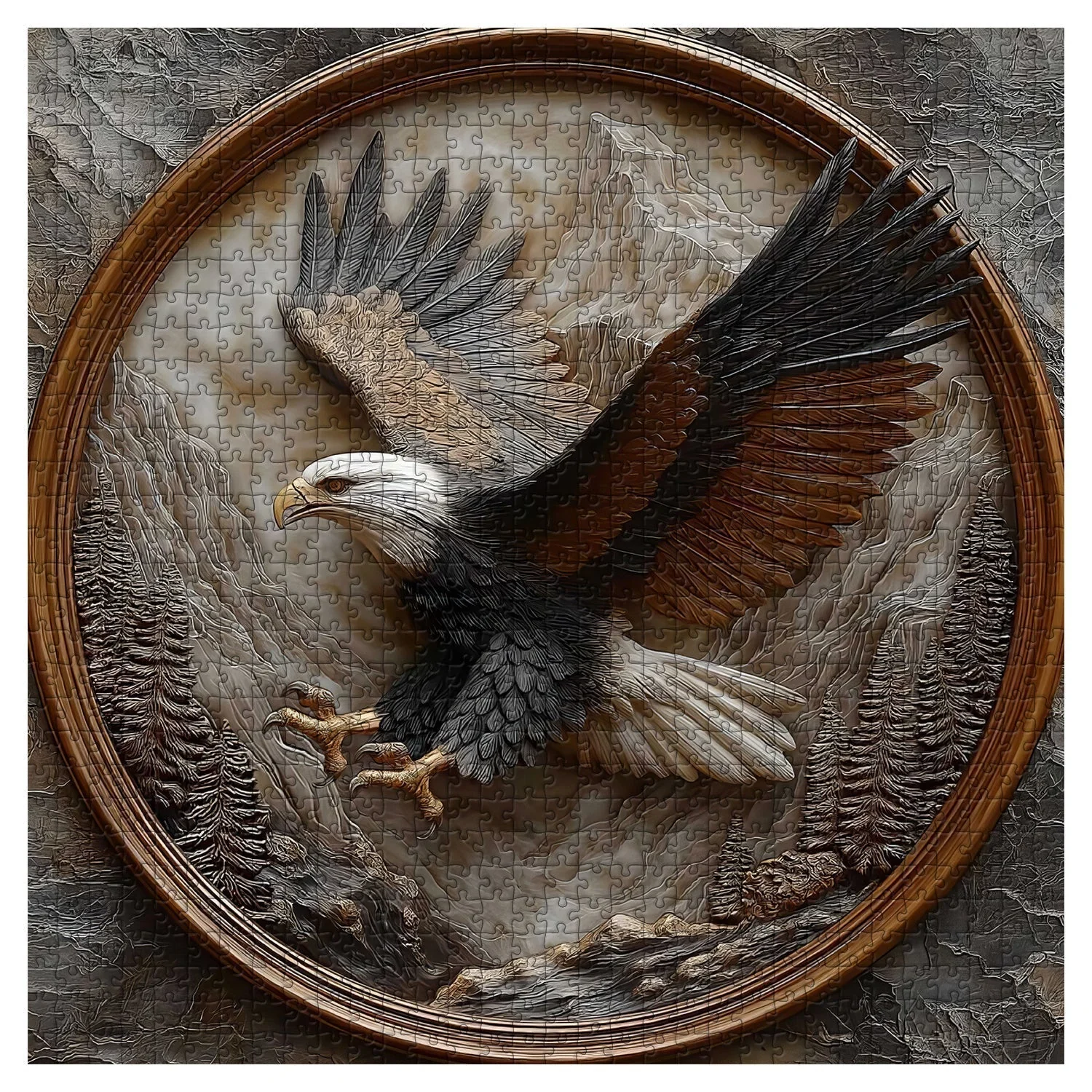 Aureate Eagle Wooden Jigsaw Puzzle 1000 Pieces - Image 3