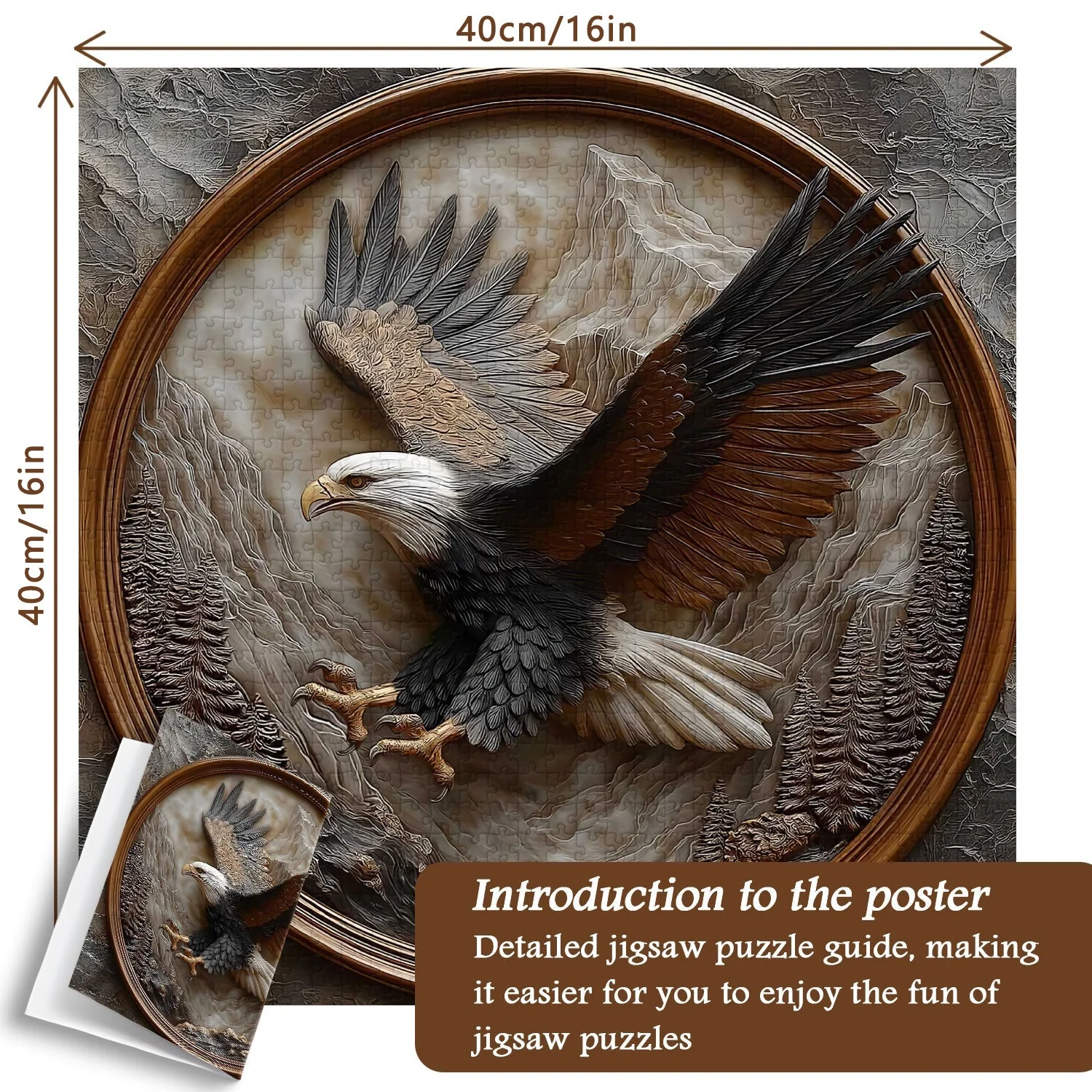 Aureate Eagle Wooden Jigsaw Puzzle 1000 Pieces - Image 9
