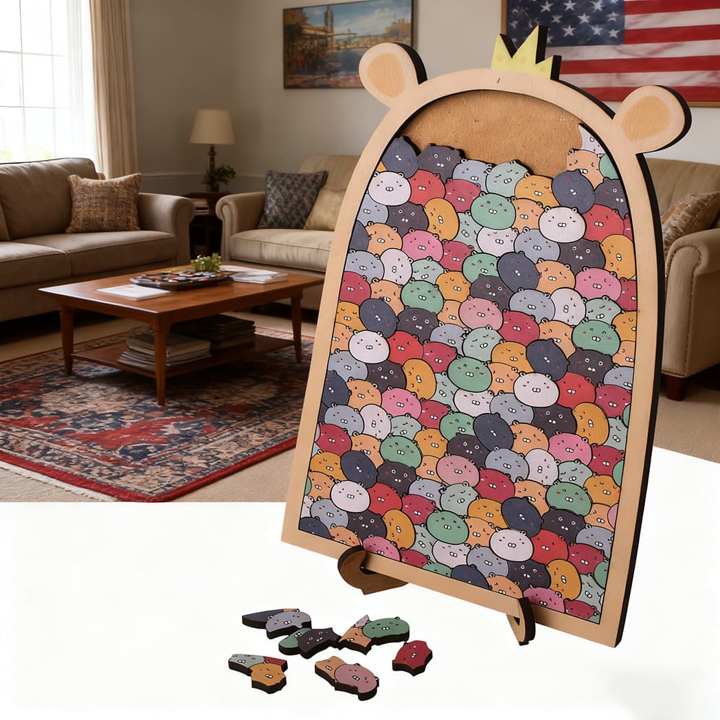 Bear Tray Wooden Jigsaw Puzzle - Image 2