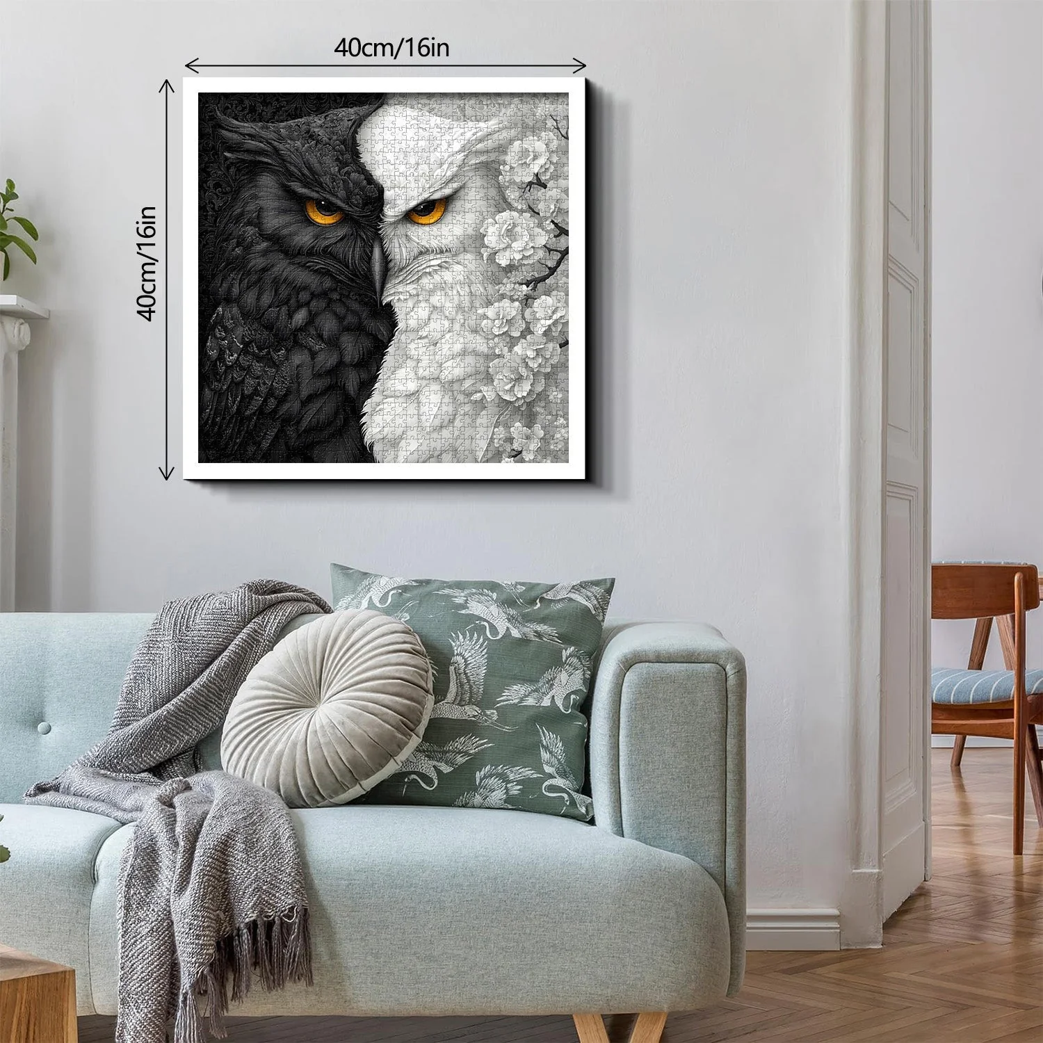 Black and White Owl Wooden Jigsaw Puzzle 1000 Pieces - Image 8