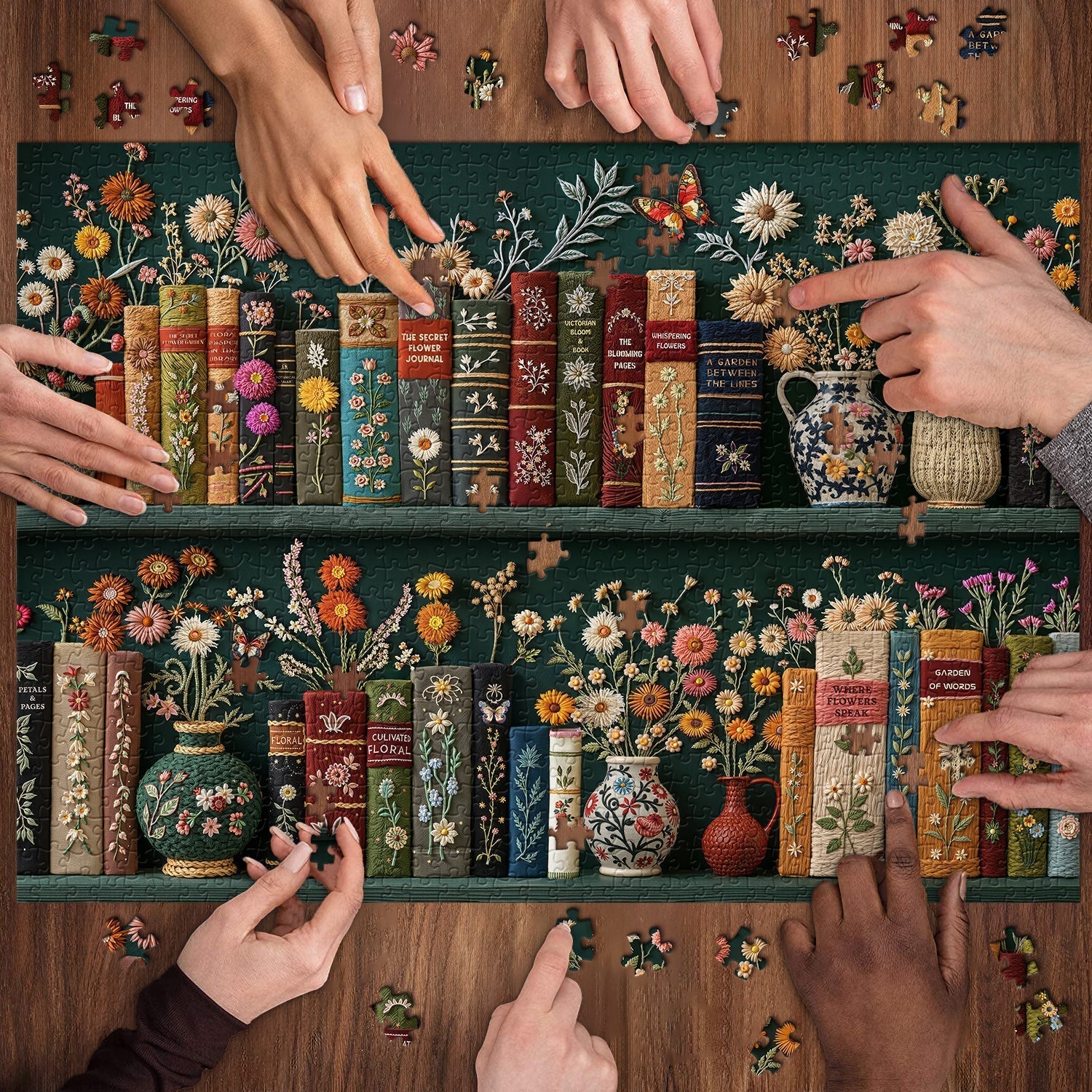 Blooming Bookshelf Jigsaw Puzzles 1000 Pieces - Image 2