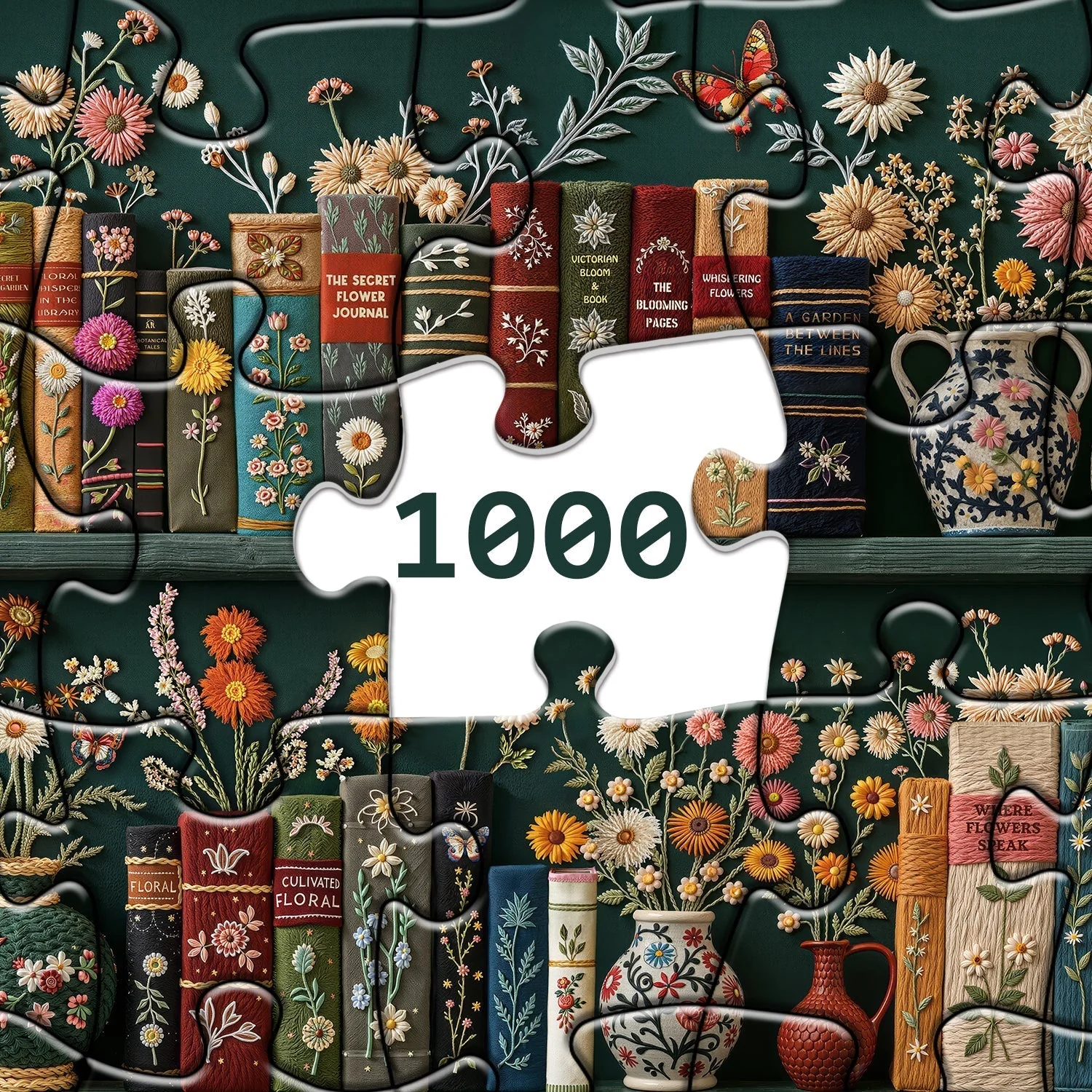 Blooming Bookshelf Jigsaw Puzzles 1000 Pieces - Image 7