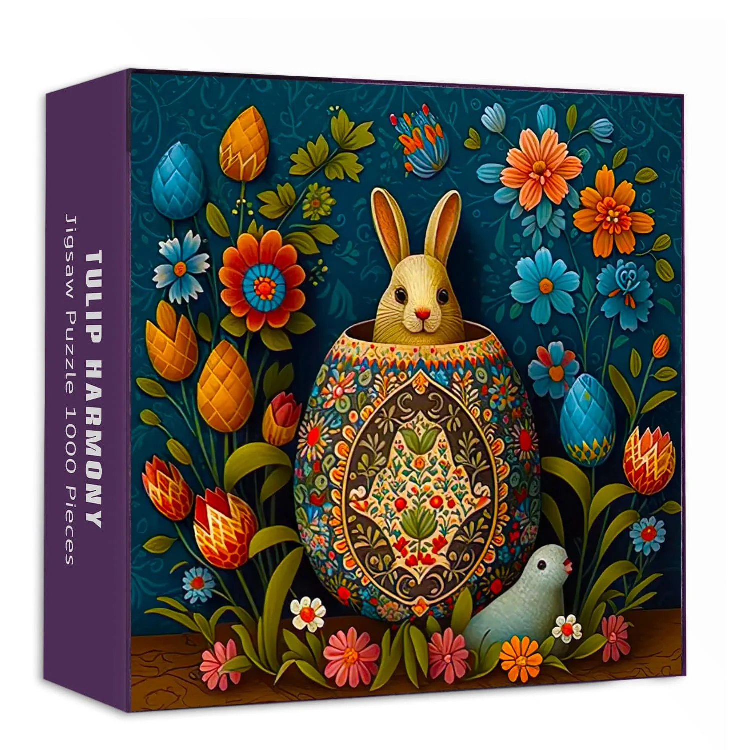 Bunny among Easter eggs | 1000-Piece Wooden Jigsaw Puzzle - Image 5