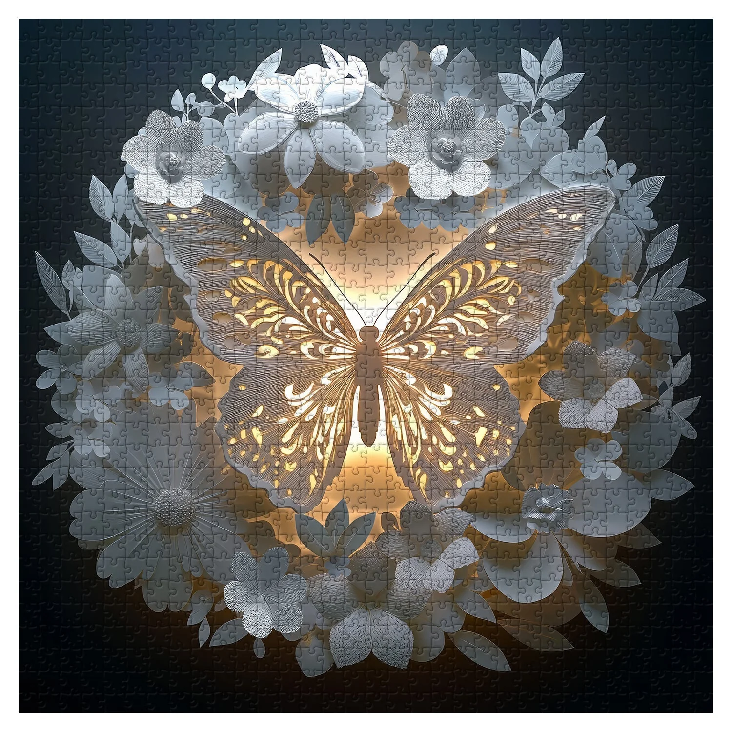 Butterfly Among Flowers Wooden Jigsaw Puzzle 1000 Pieces - Image 3