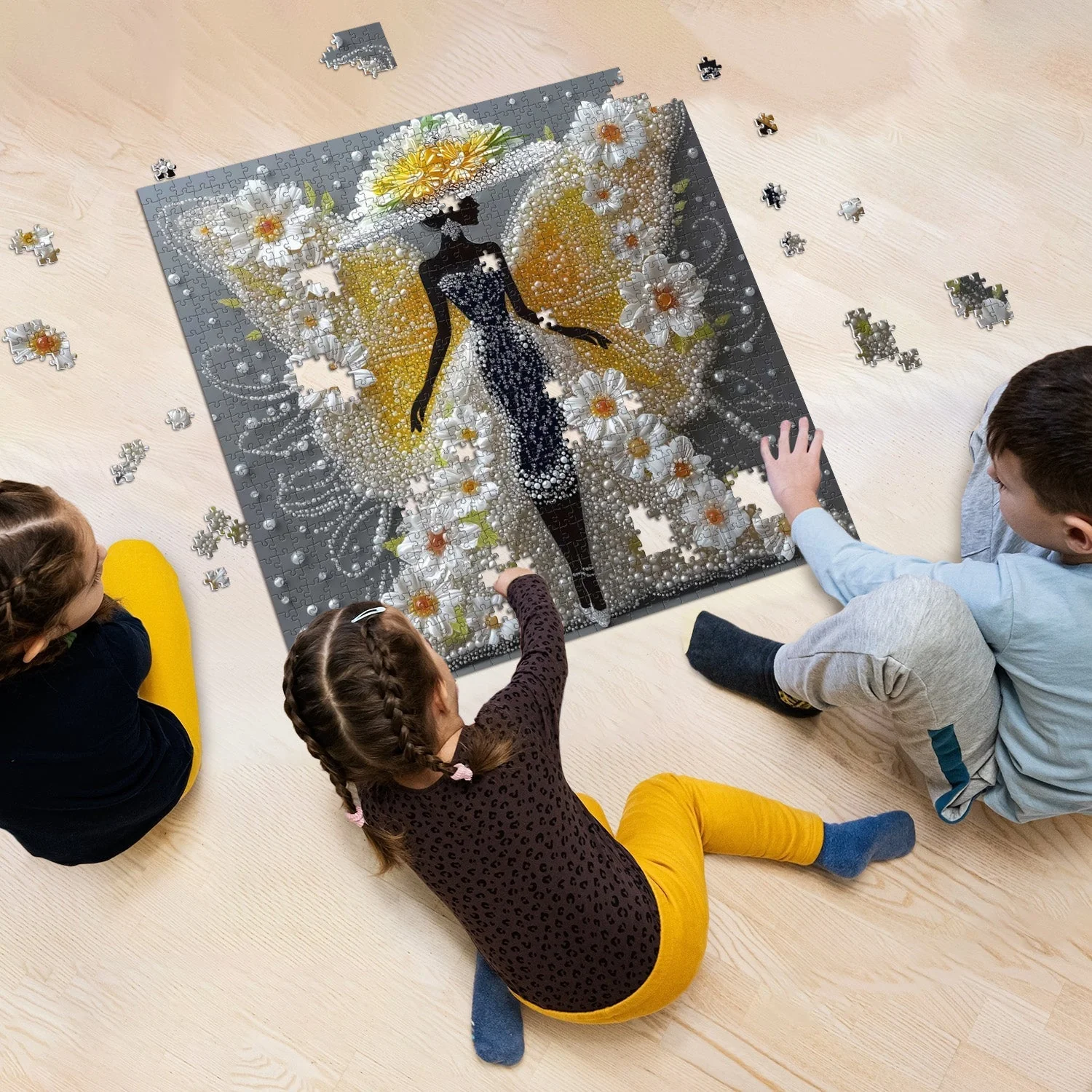 Butterfly Lady Wooden Jigsaw Puzzles 1000 Pieces - Image 3