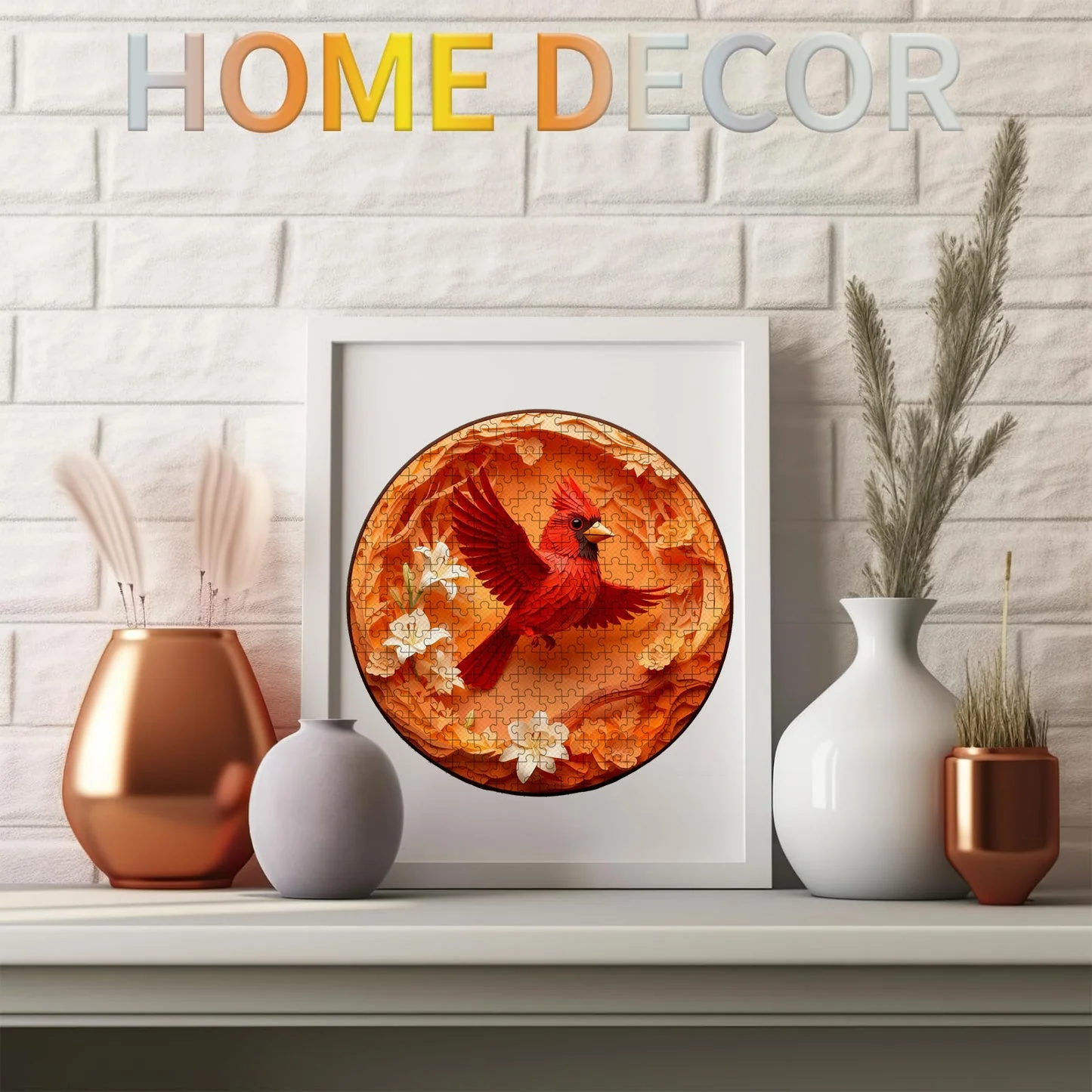 Flying Cardinal Wooden Jigsaw Puzzle - Image 5