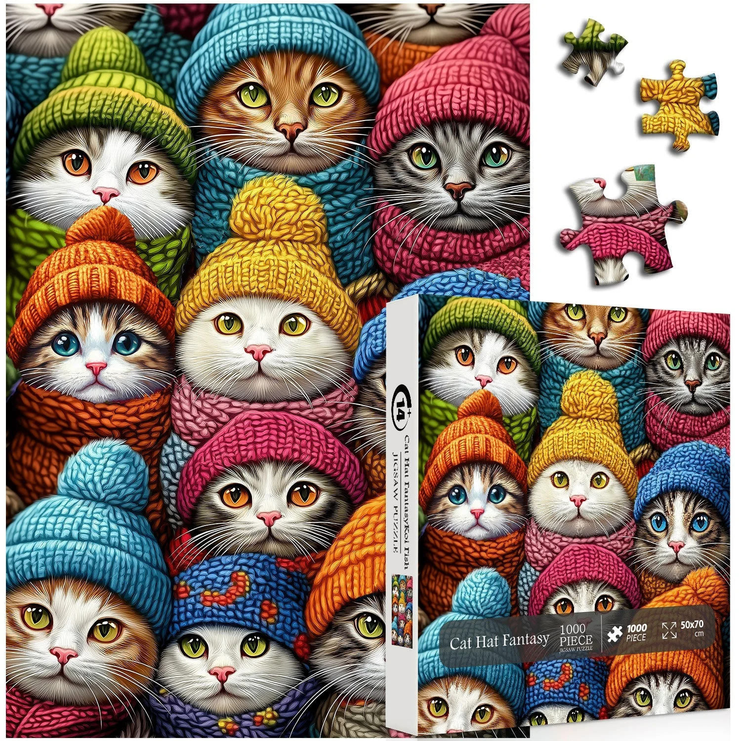 Cat Hat Fantasy Wooden Jigsaw Puzzle 1000 Pieces - Image 8