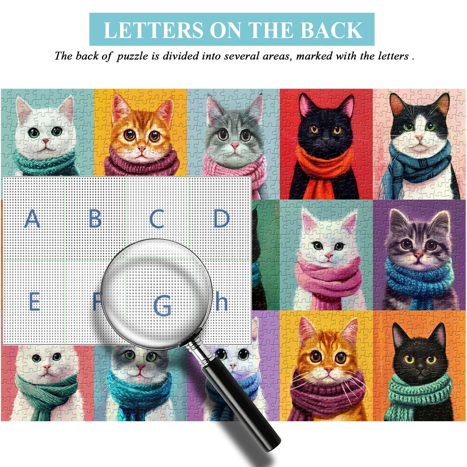 Cat Scarf Collection | 1000-Piece Wooden Jigsaw Puzzle - Image 3