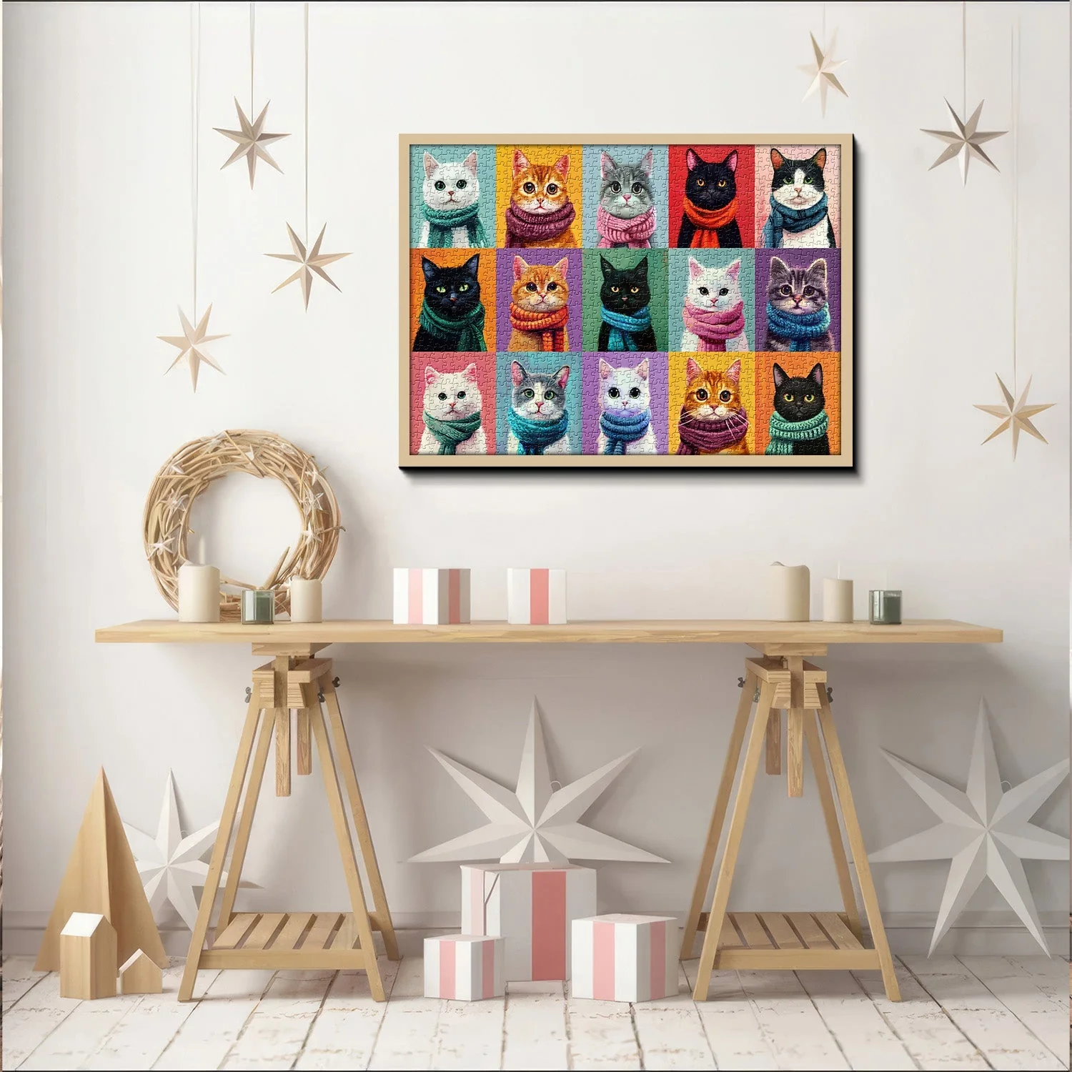 Cat Scarf Collection | 1000-Piece Wooden Jigsaw Puzzle - Image 8