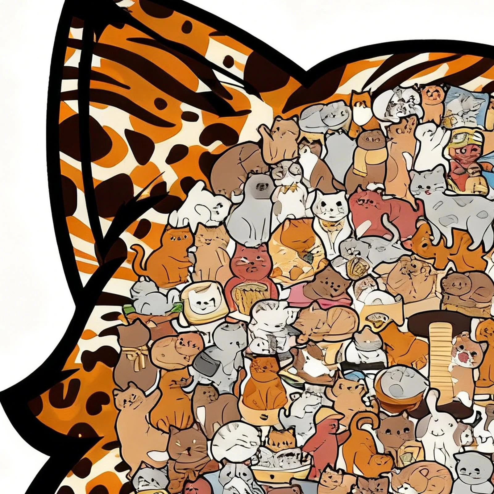 Colorful Cat-Shaped Tray Wooden Jigsaw Puzzle - Image 6