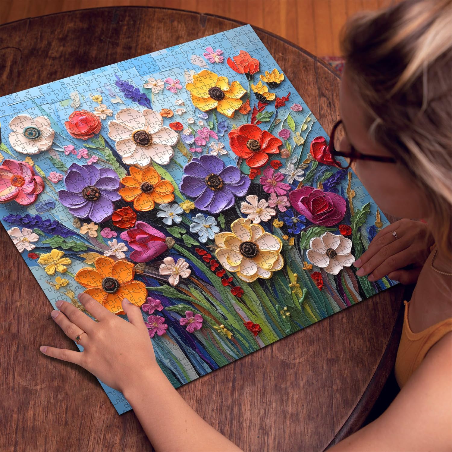 Colorful Flower | 1000-Piece Wooden Jigsaw Puzzle - Image 2
