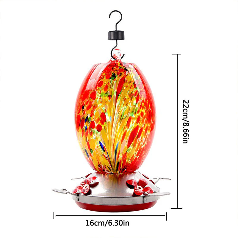 Fanyil Hummingbird Feeder Hand Blown Glass - Image 15