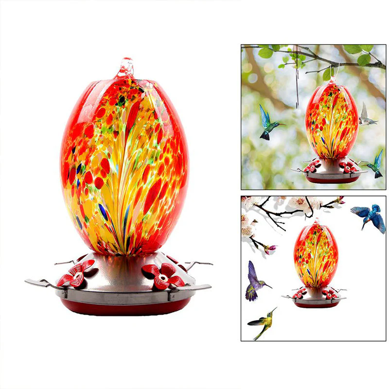 Fanyil Hummingbird Feeder Hand Blown Glass - Image 7