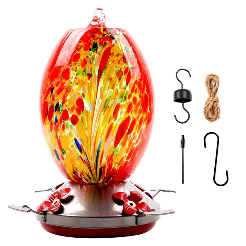 Fanyil Hummingbird Feeder Hand Blown Glass - Image 8