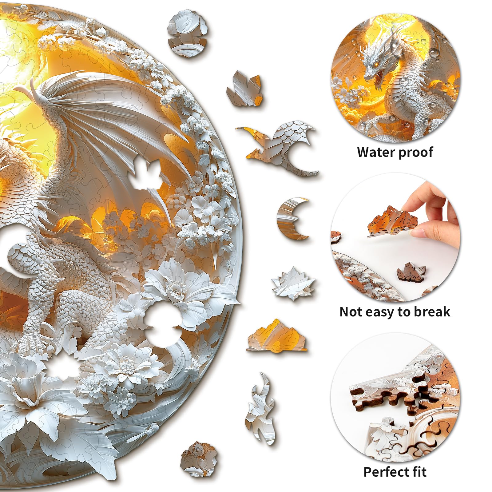 Fierce Dragon Wooden Jigsaw Puzzle - Image 2