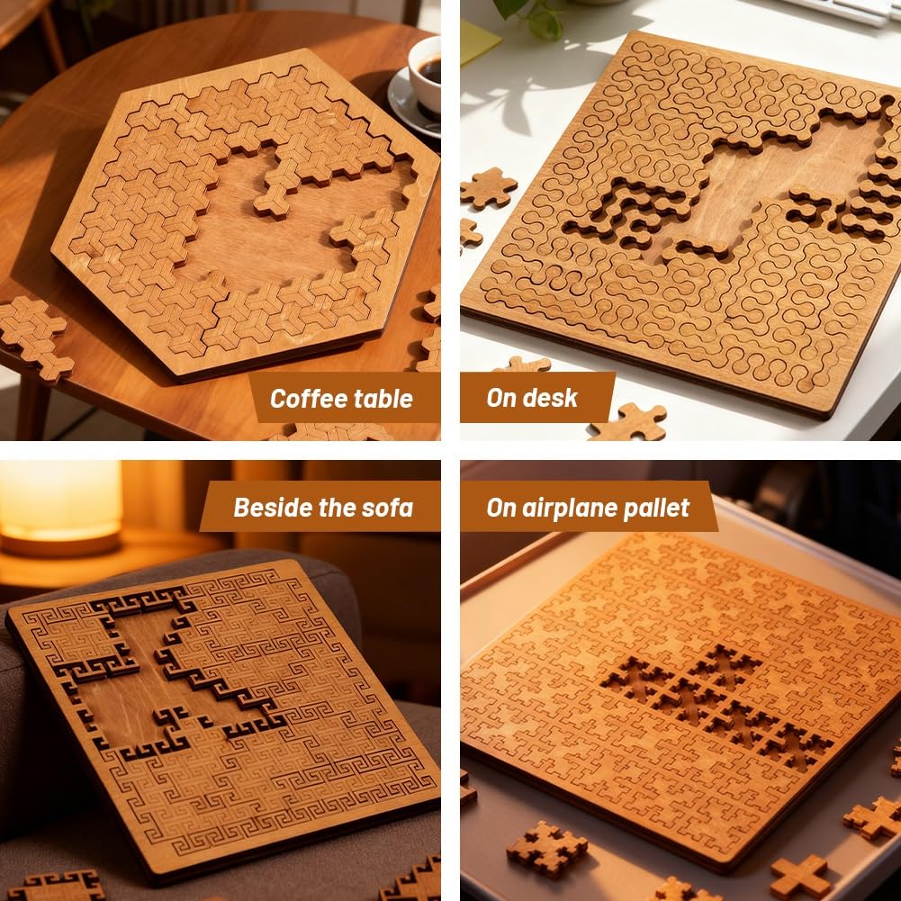 🧩Hilbert Curve Wooden Fractal Tray Puzzle - Image 10
