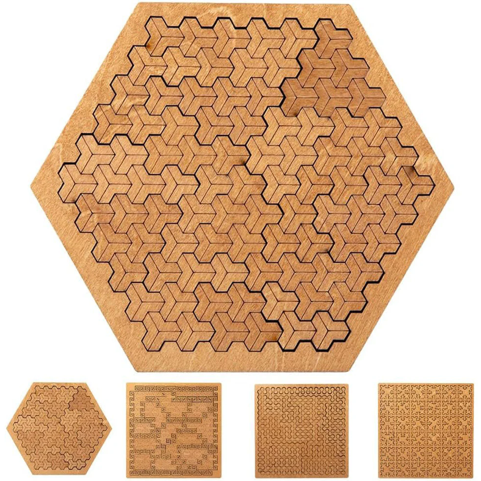 🧩Hilbert Curve Wooden Fractal Tray Puzzle - Image 4