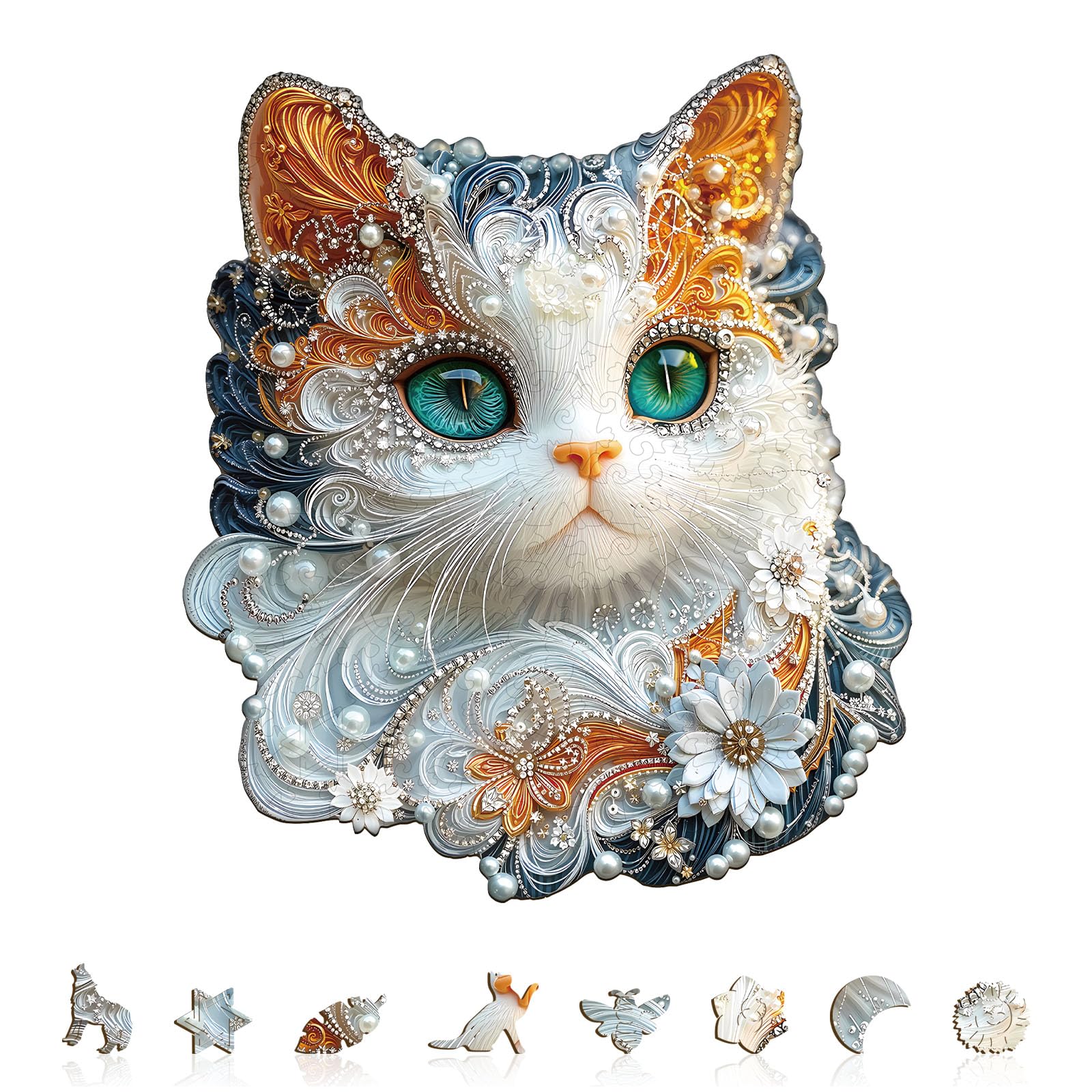 Jewelry Kitten Wooden Jigsaw Puzzle - Image 3