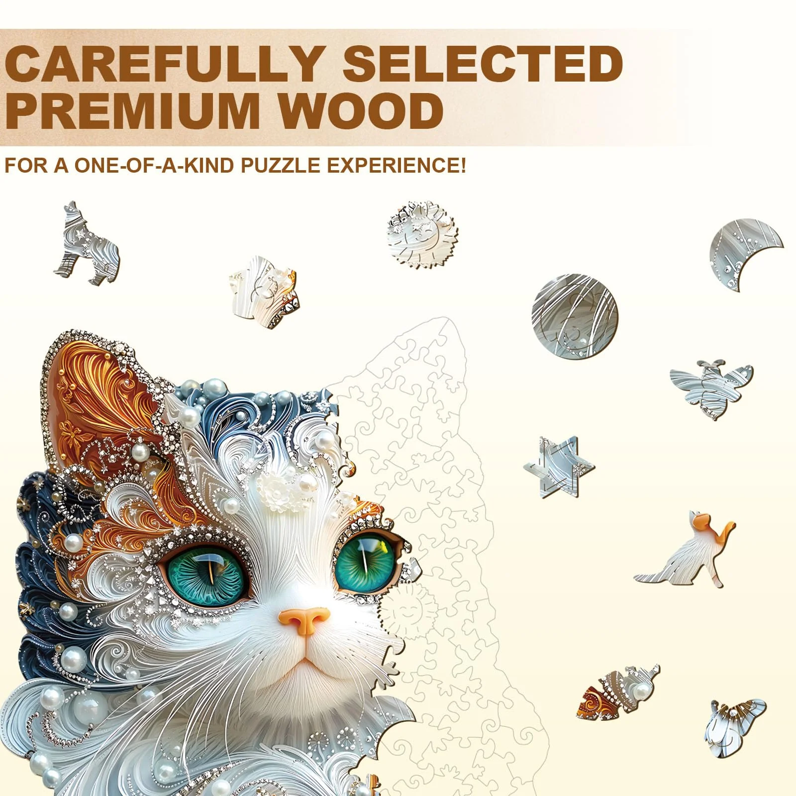 Jewelry Kitten Wooden Jigsaw Puzzle - Image 5