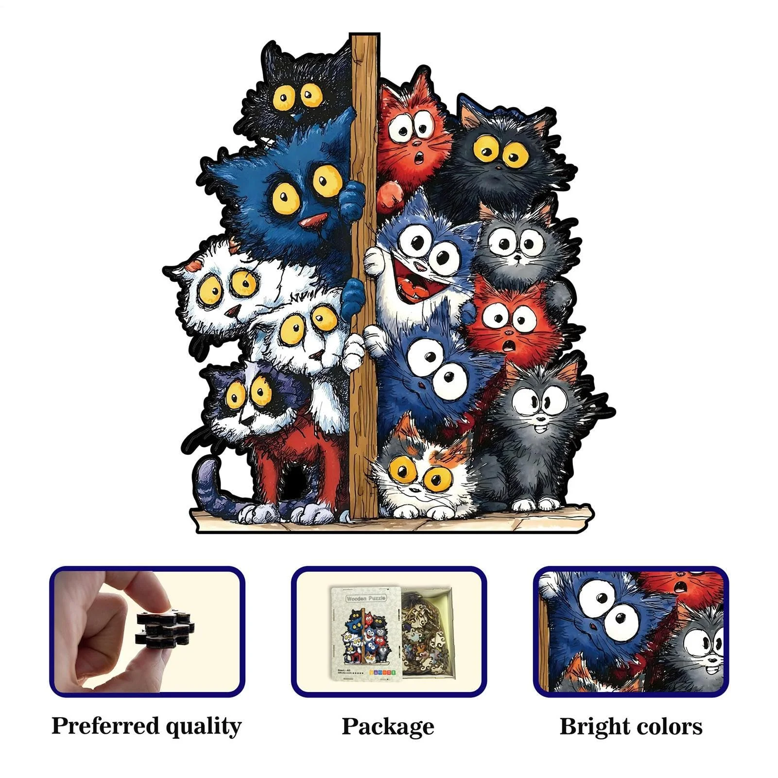 Kitty Shaped Wooden Jigsaw Puzzle - Image 5