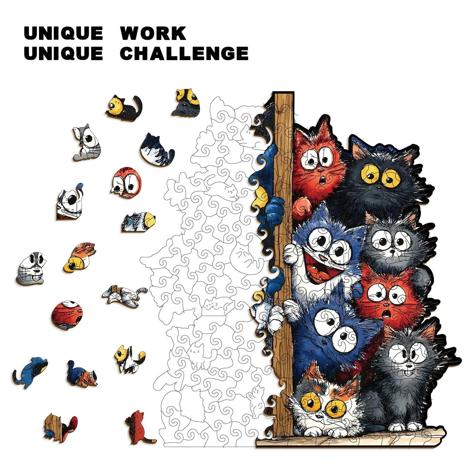 Kitty Shaped Wooden Jigsaw Puzzle - Image 6