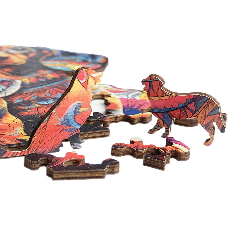 Motorcycle Santa Claus Wooden Jigsaw Puzzle - Image 3