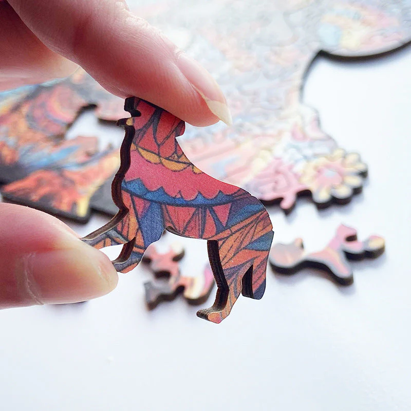 The Royal Blue Elephant - Wooden Jigsaw Puzzle - Image 2