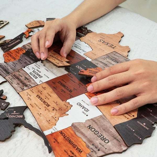 The United States Wooden Map Puzzle Full Packed (Made in USA) - Image 2