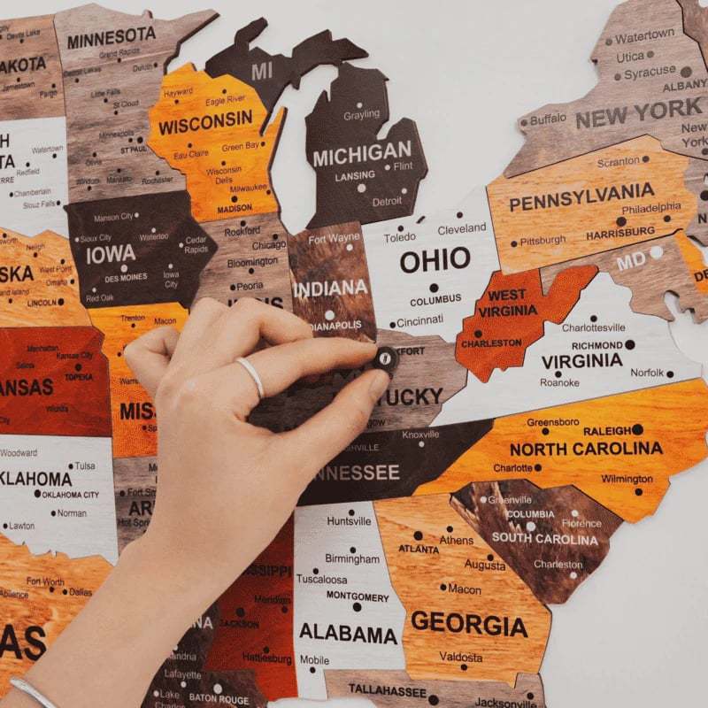 The United States Wooden Map Puzzle Full Packed (Made in USA) - Image 3