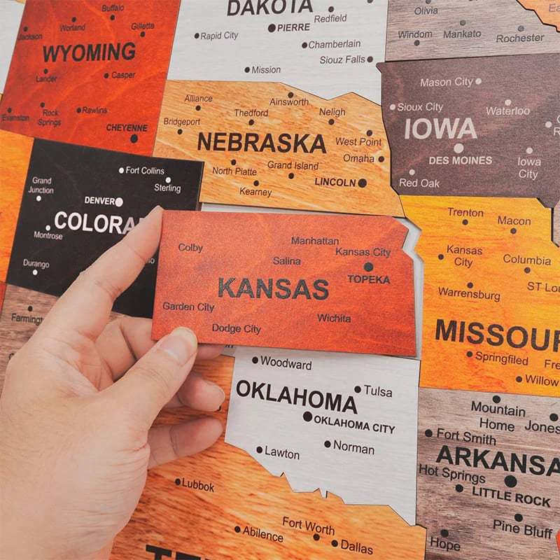 The United States Wooden Map Puzzle Full Packed (Made in USA) - Image 4