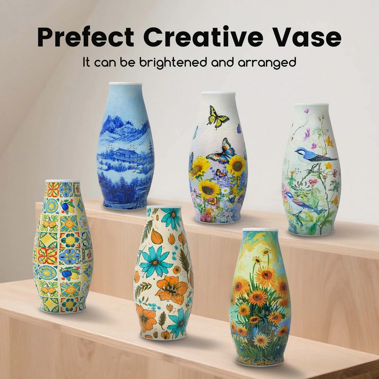 Unique 3D Puzzle Flowers Vases With Led Lights - Image 12