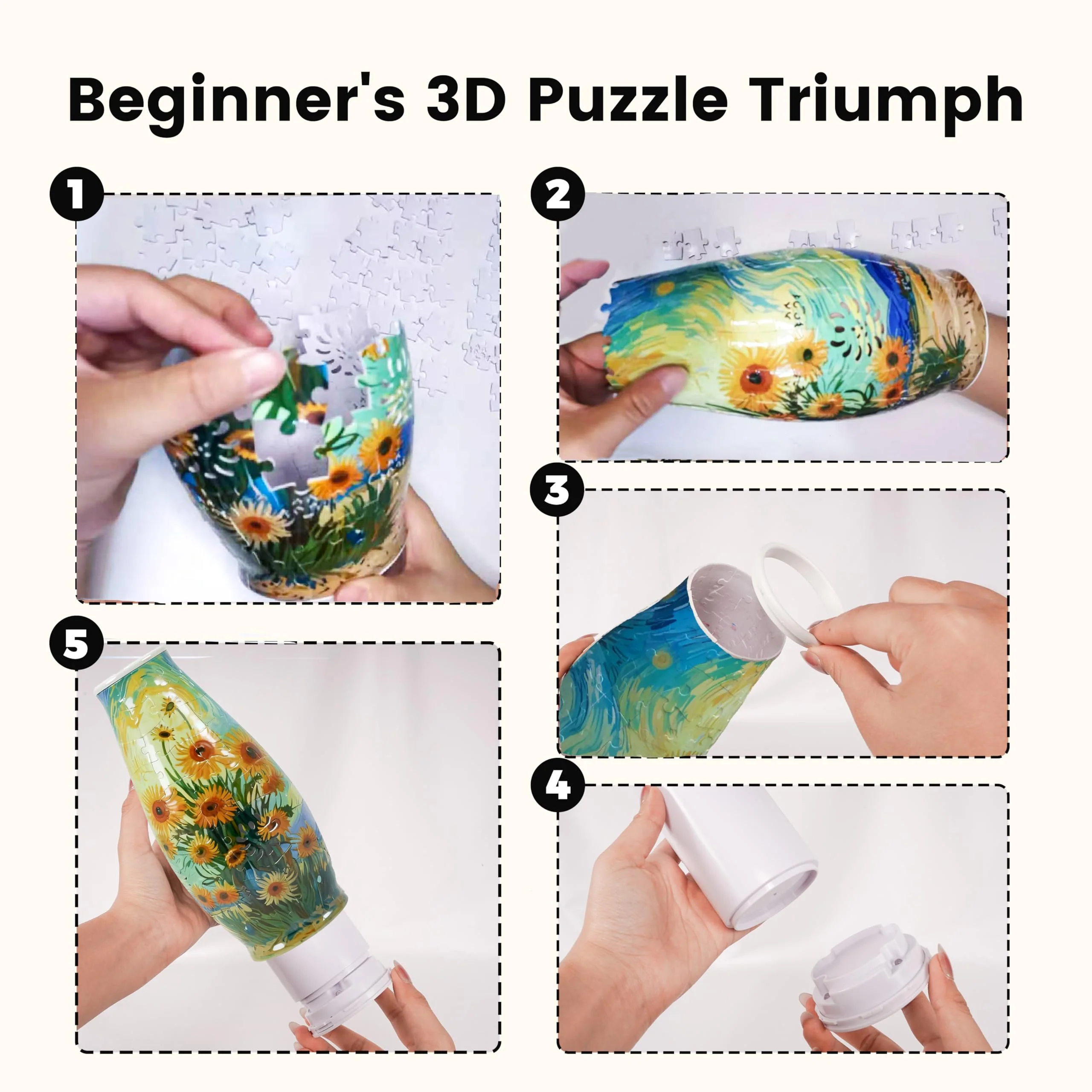 Unique 3D Puzzle Flowers Vases With Led Lights - Image 8