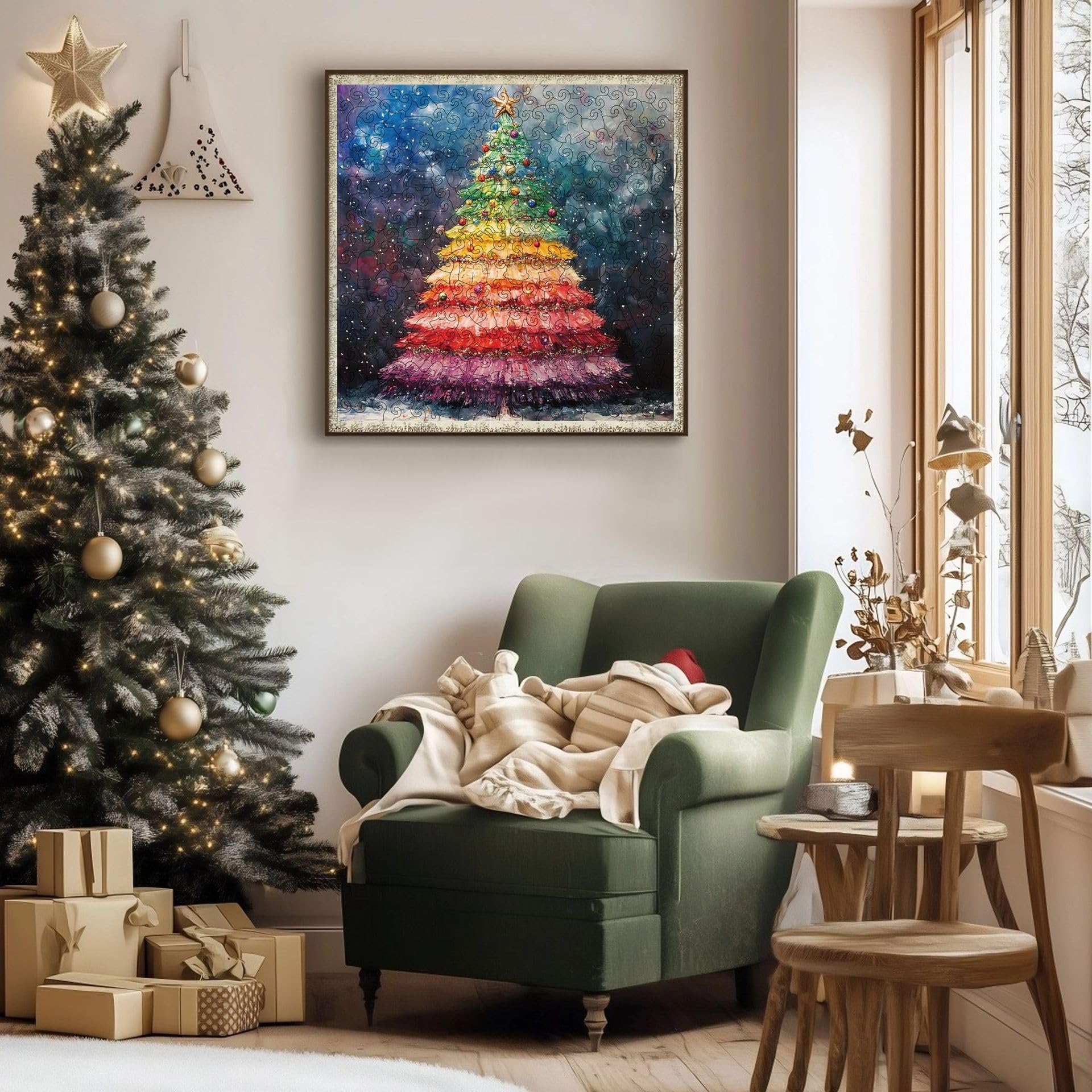 Wooden Christmas Tree Puzzle Money Box - L - Image 2